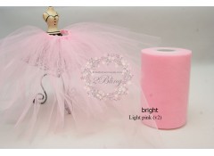 Bright light pink (Candy Pink) - Premium Soft Nylon Tulle roll 6 inch wide 100 yards length